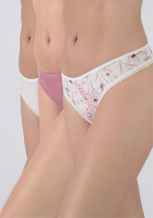 TRIPACK COLALESS MICROFIBRA MARFIL MUJER