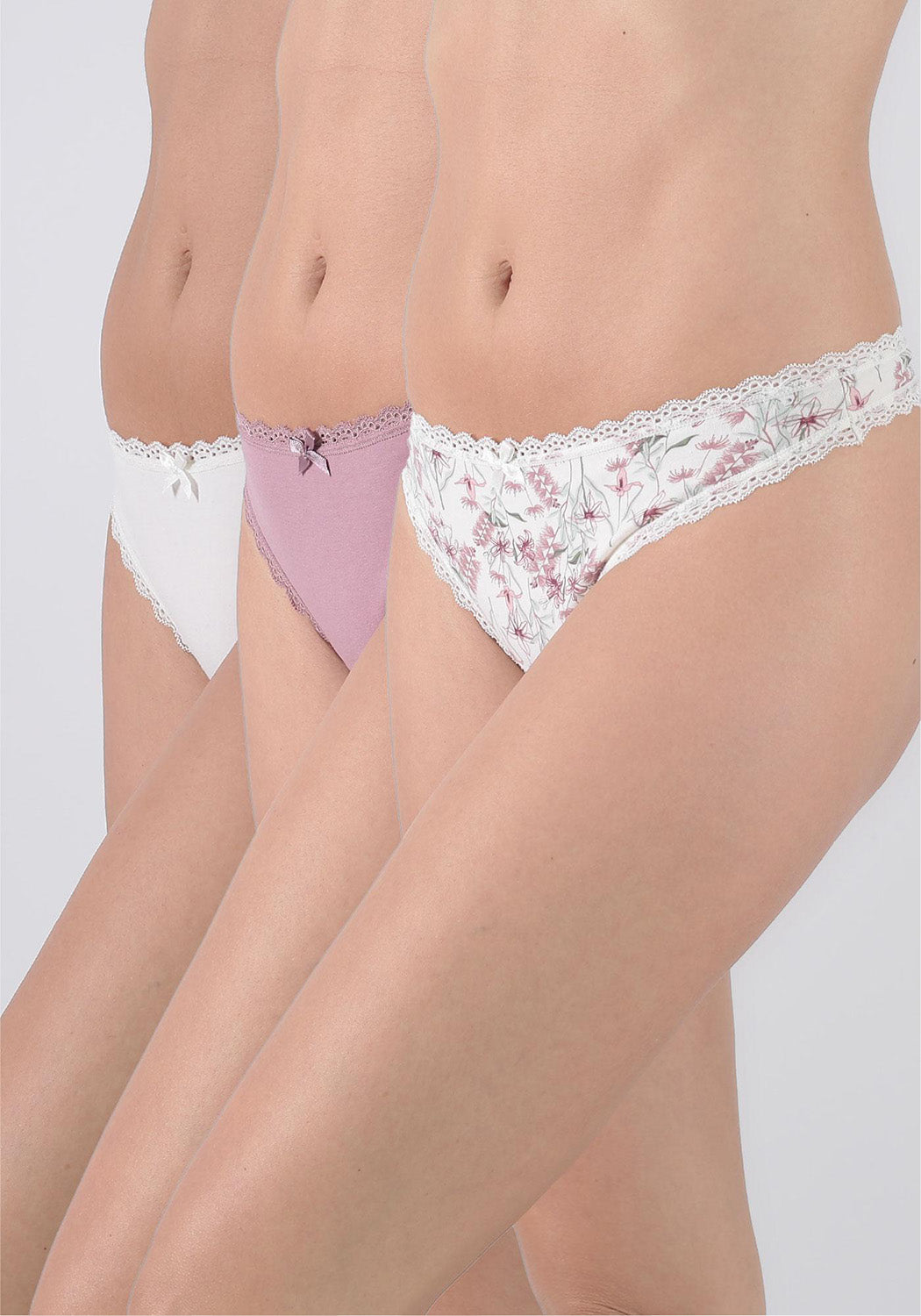 TRIPACK COLALESS ALGODÓN MARFIL MUJER