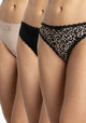 TRIPACK COLALESS DE ALGODÓN NEGRO DE MUJER