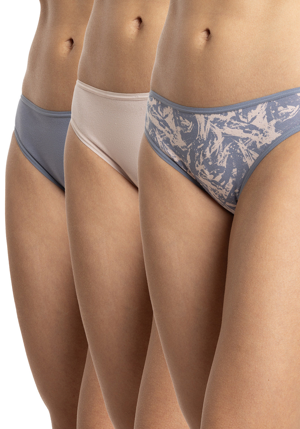 TRIPACK BIKINI DE ALGODÓN AZUL DE MUJER