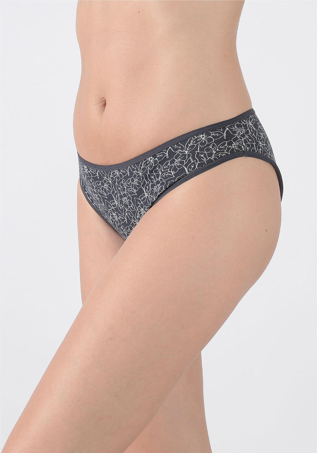 TRIPACK BIKINI ALGODÓN GRIS MUJER