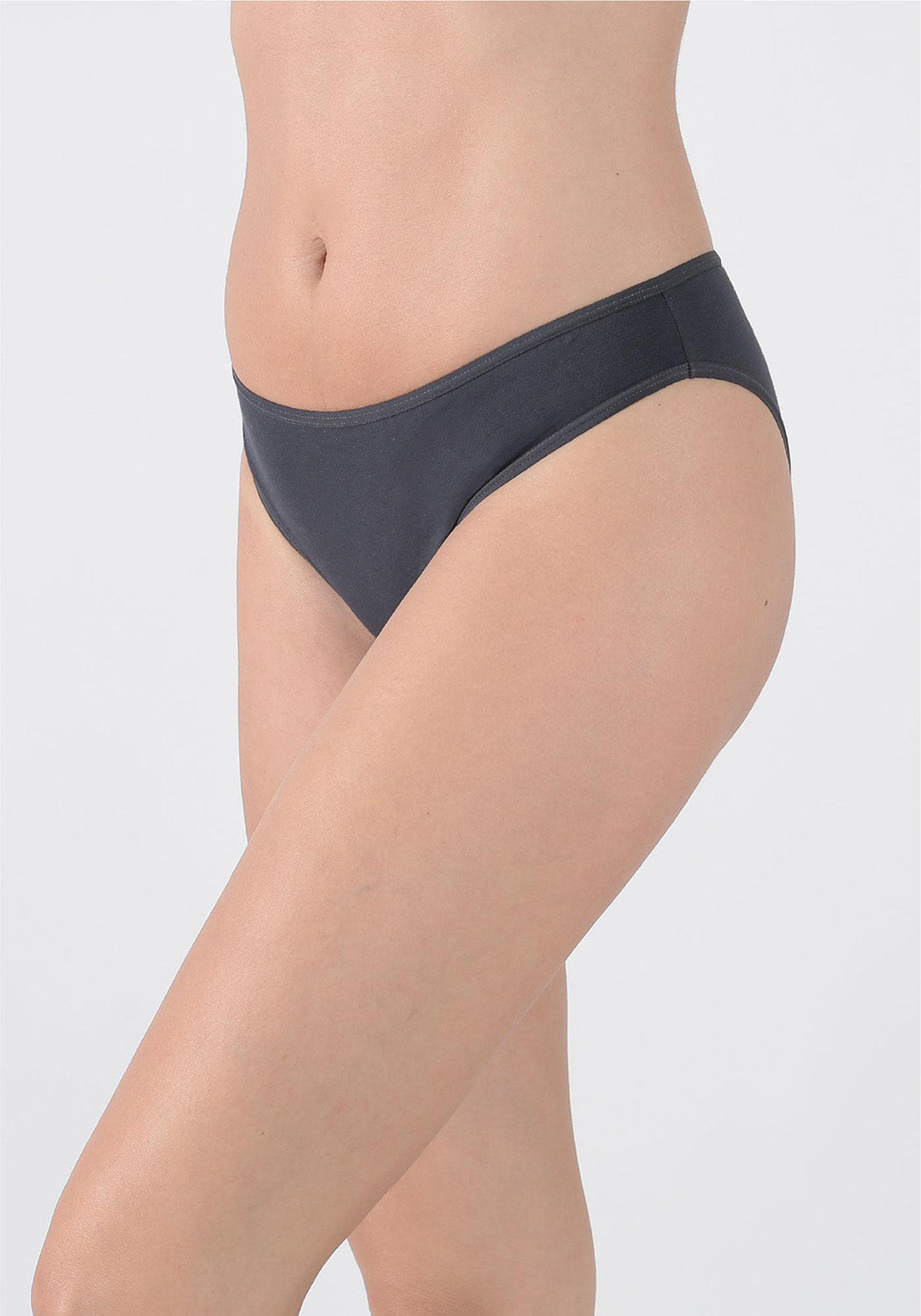 TRIPACK BIKINI ALGODÓN GRIS MUJER