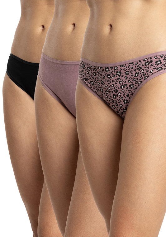 TRIPACK BIKINI DE ALGODÓN MORADO DE MUJER
