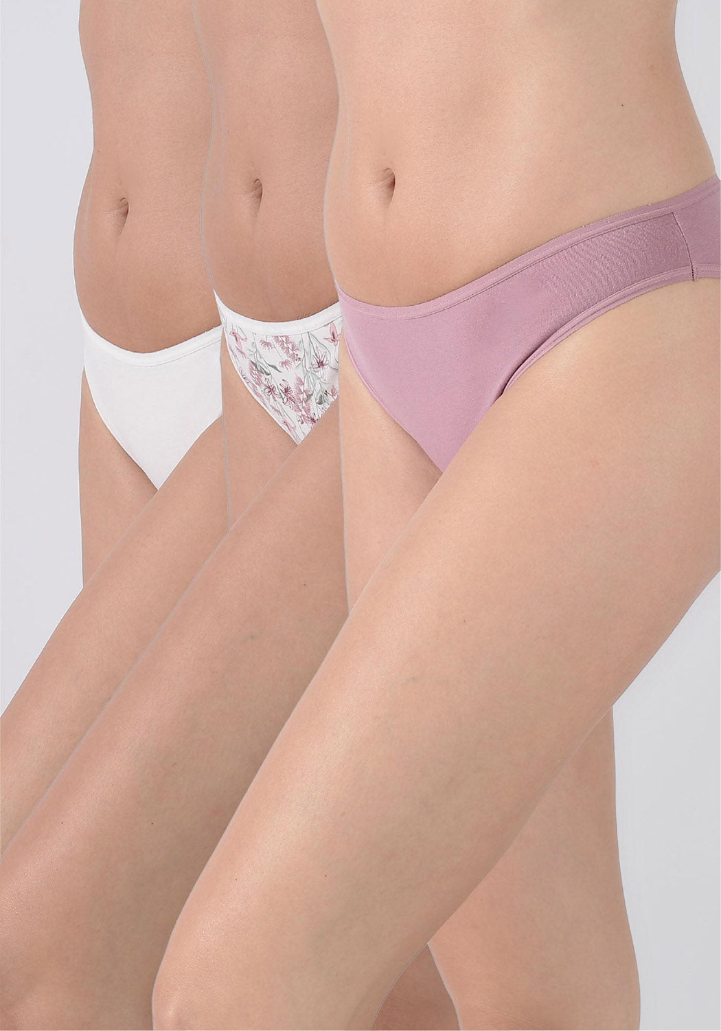 TRIPACK BIKINI ALGODÓN MARFIL MUJER