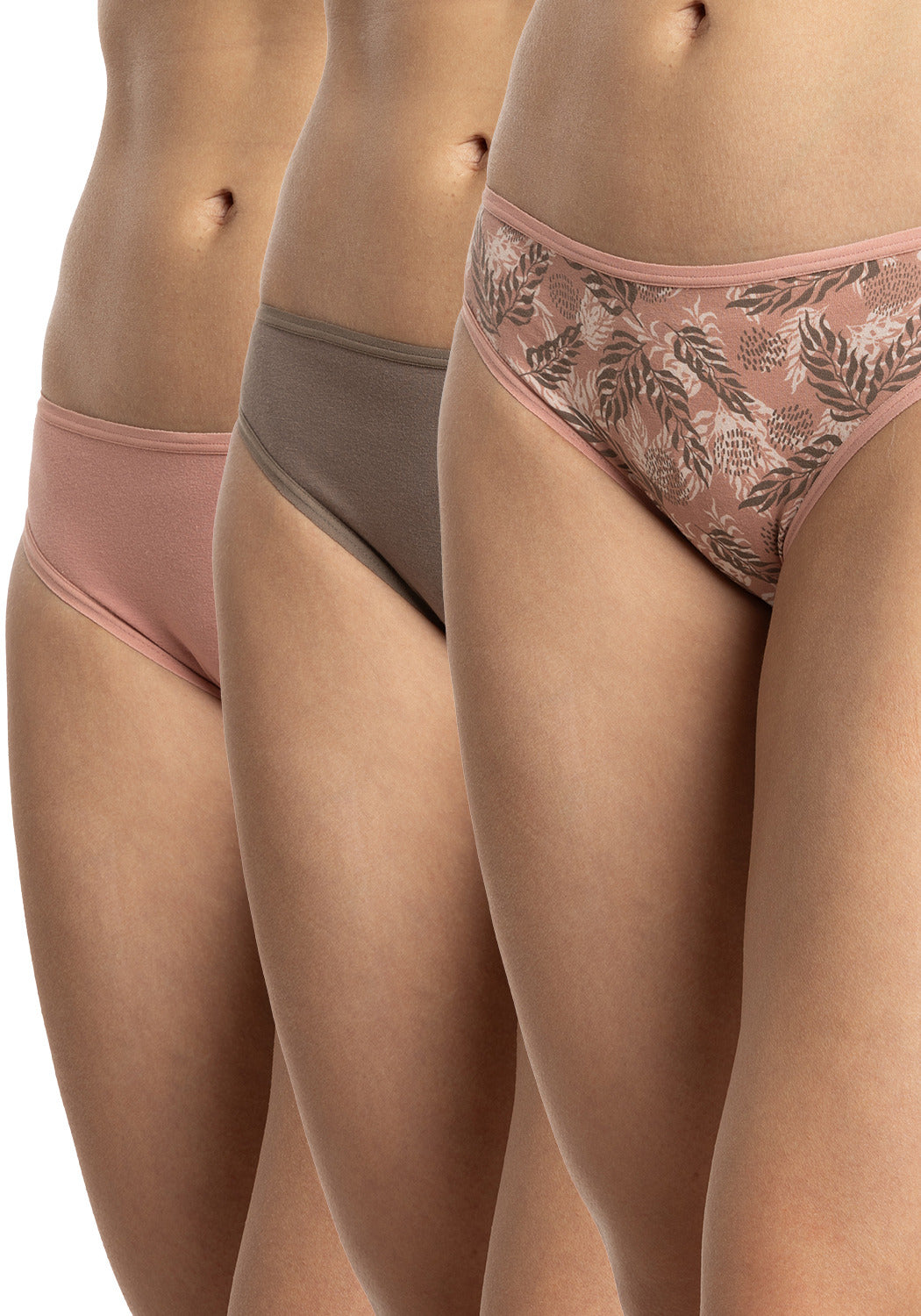 TRIPACK BIKINI DE ALGODÓN ROSADO DE MUJER
