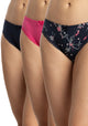 TRIPACK BIKINI DE ALGODÓN AZUL MARINO DE MUJER