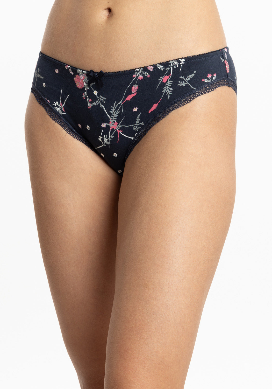 TRIPACK BIKINI DE ALGODÓN AZUL MARINO DE MUJER