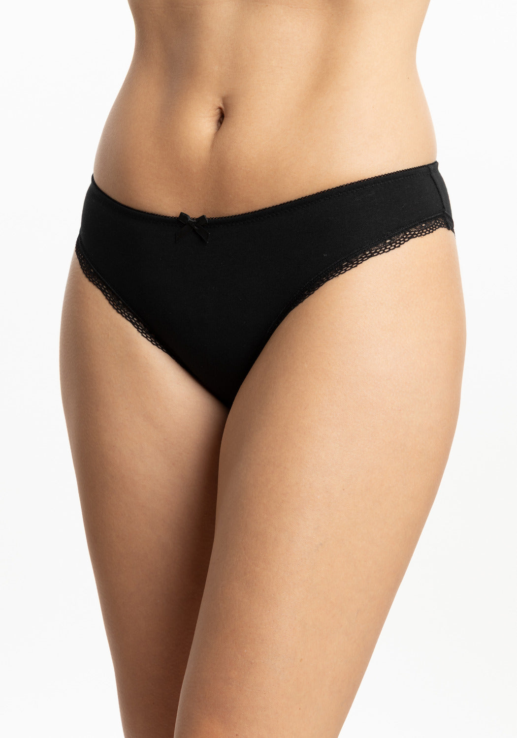 TRIPACK BIKINI DE ALGODÓN NEGRO DE MUJER