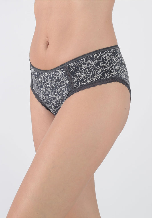 TRIPACK PANTALETA MICROFIBRA GRIS MUJER