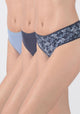 TRIPACK PANTALETA ALGODÓN AZUL MUJER