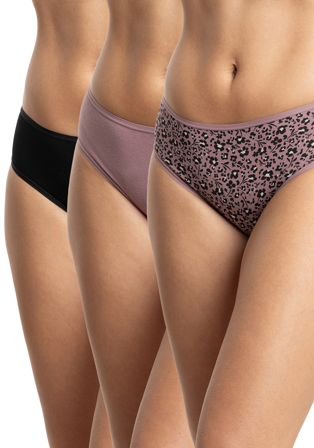 TRIPACK PANTALETA DE ALGODÓN MORADO DE MUJER