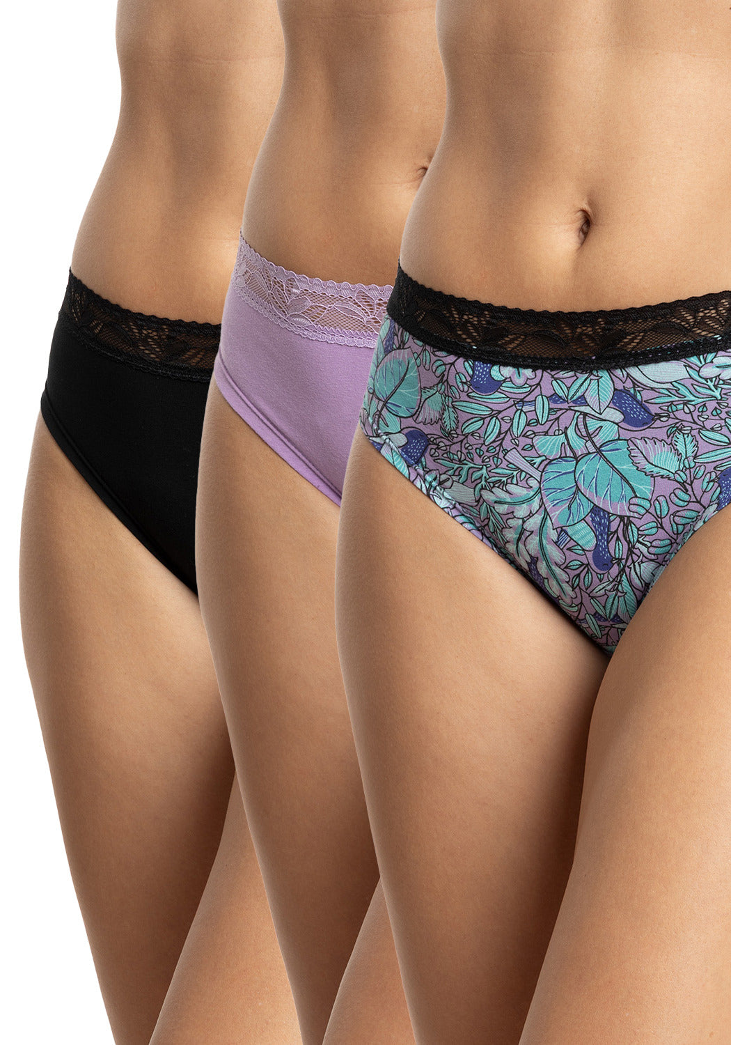 TRIPACK PANTALETA DE ALGODÓN LILA DE MUJER