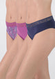 TRIPACK PANTALETA ALGODÓN MORADO MUJER