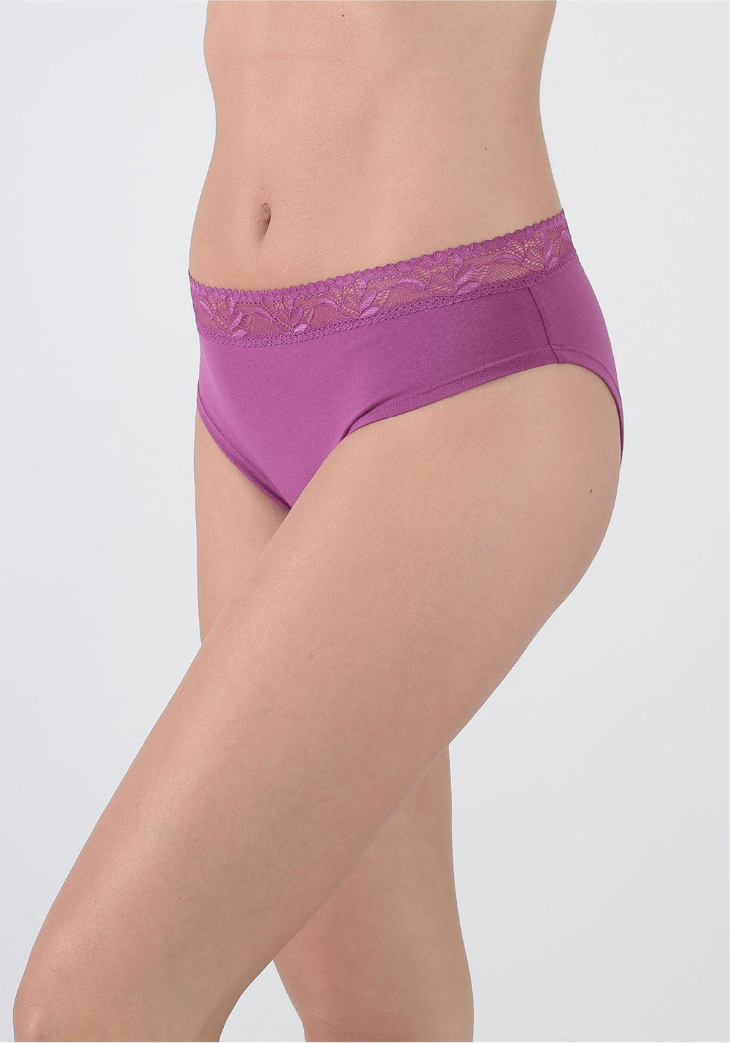 TRIPACK PANTALETA ALGODÓN MORADO MUJER