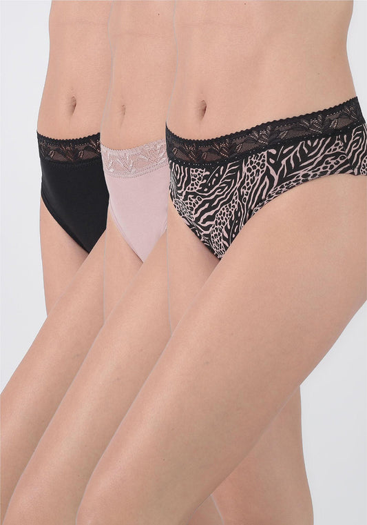 TRIPACK PANTALETA KAYSER ALGODÓN NEGRO MUJER
