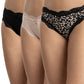 TRIPACK CULOTTE DE ALGODÓN NEGRO DE MUJER