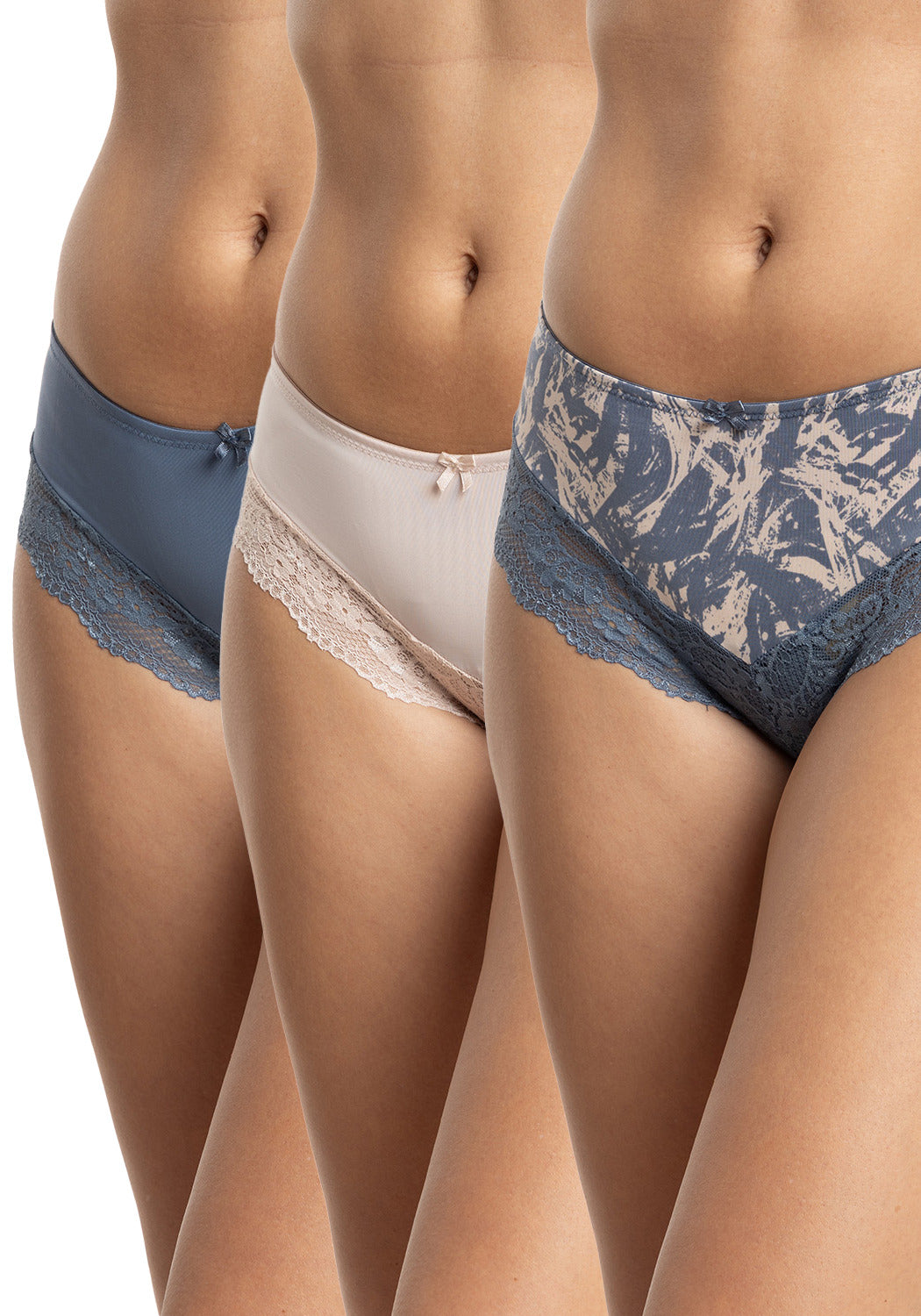 TRIPACK PANTALETA DE MICROFIBRA AZUL DE MUJER