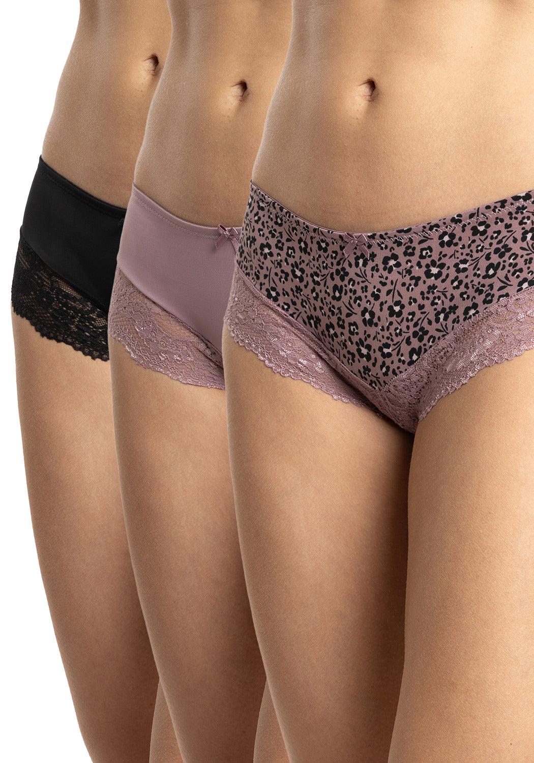 TRIPACK PANTALETA DE MICROFIBRA MORADO DE MUJER