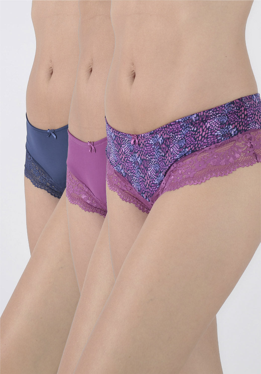 TRIPACK PANTALETA MICROFIBRA MORADO MUJER
