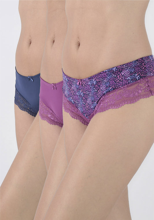 TRIPACK PANTALETA MICROFIBRA MORADO MUJER