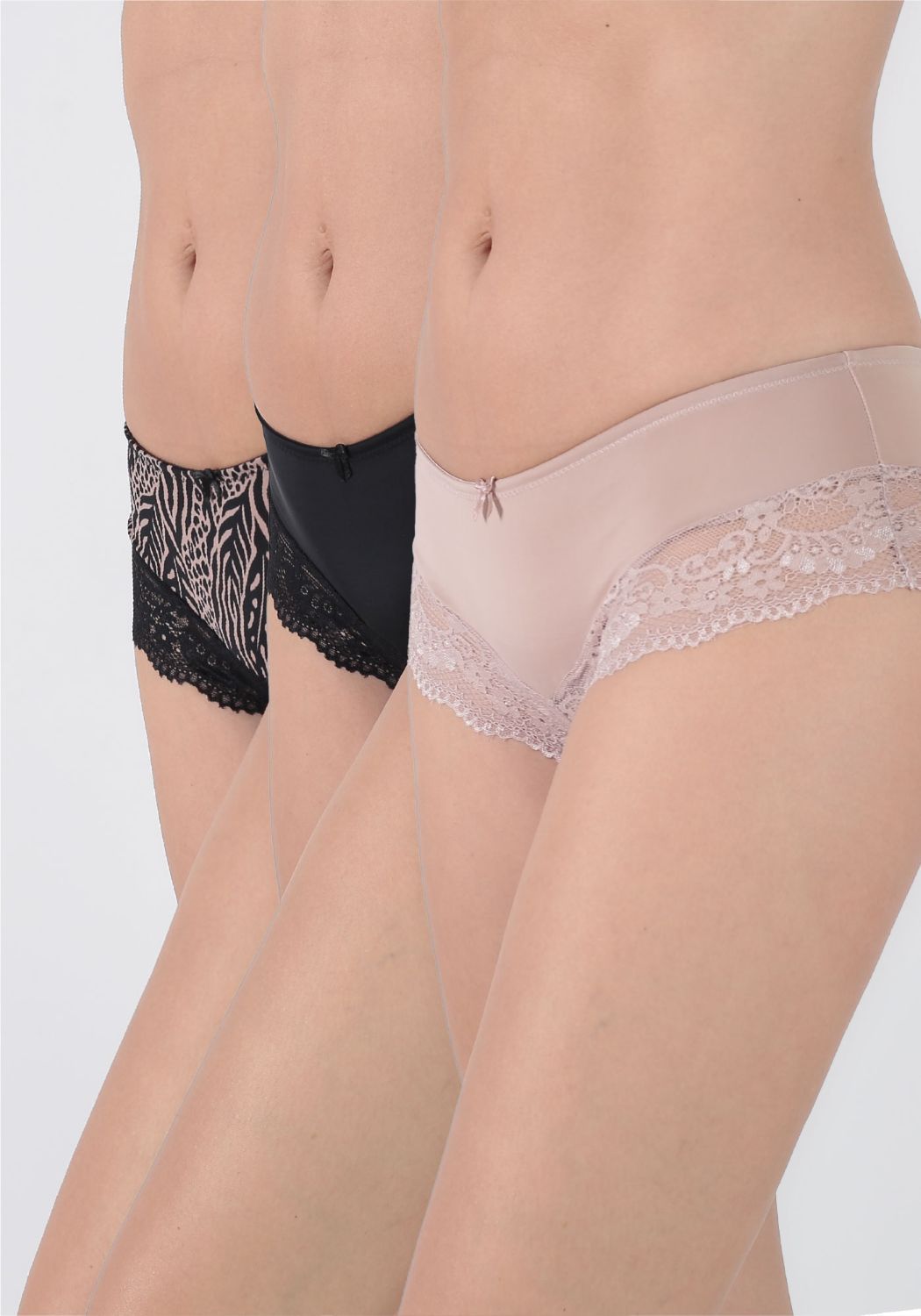 TRIPACK PANTALETA MICROFIBRA NEGRO MUJER