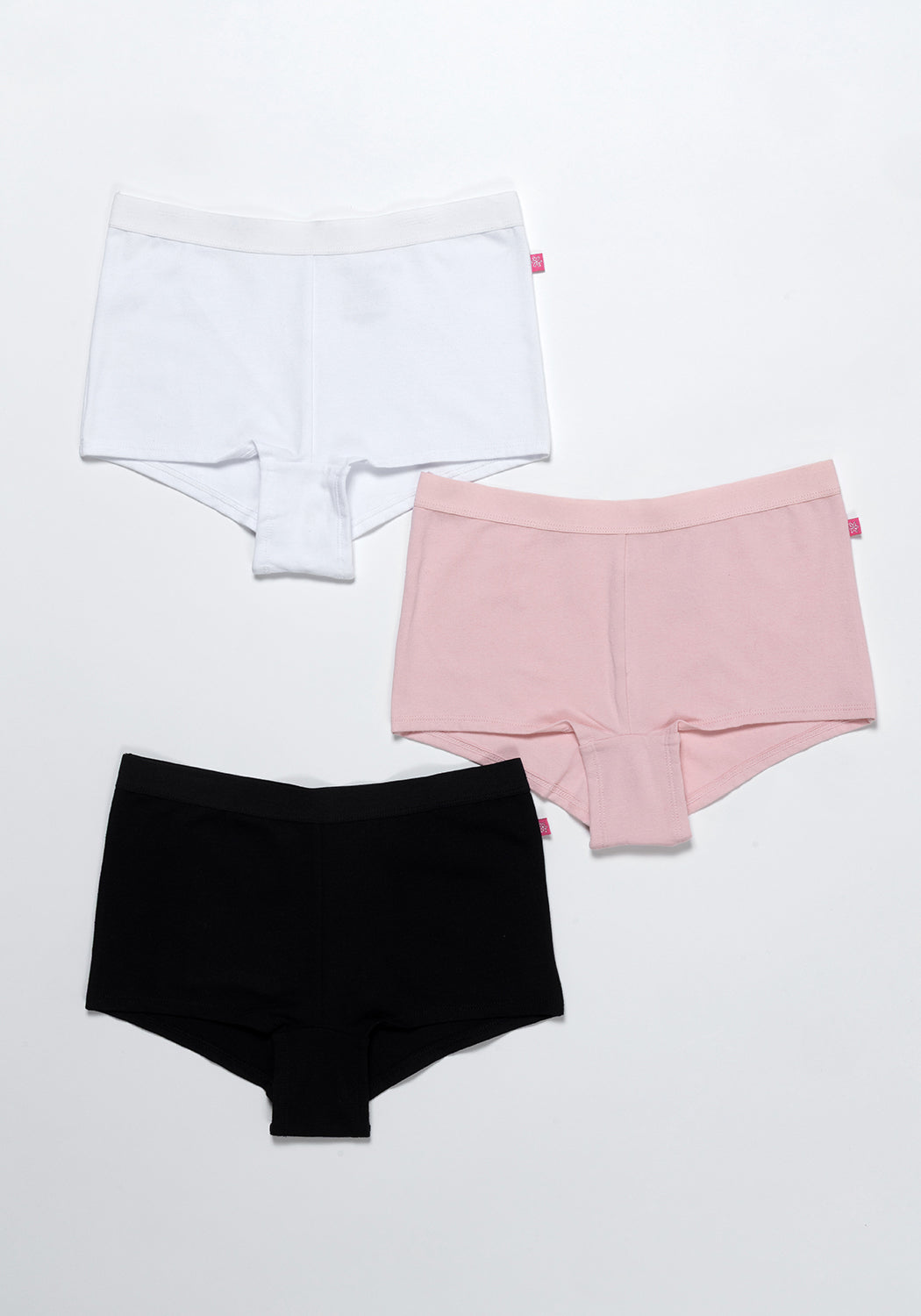 TRIPACK PANTALETA DE ALGODÓN ROSADO TEENS MUJER