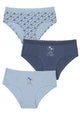 TRIPACK PANTALETA ALGODON CELESTE TEENS MUJER