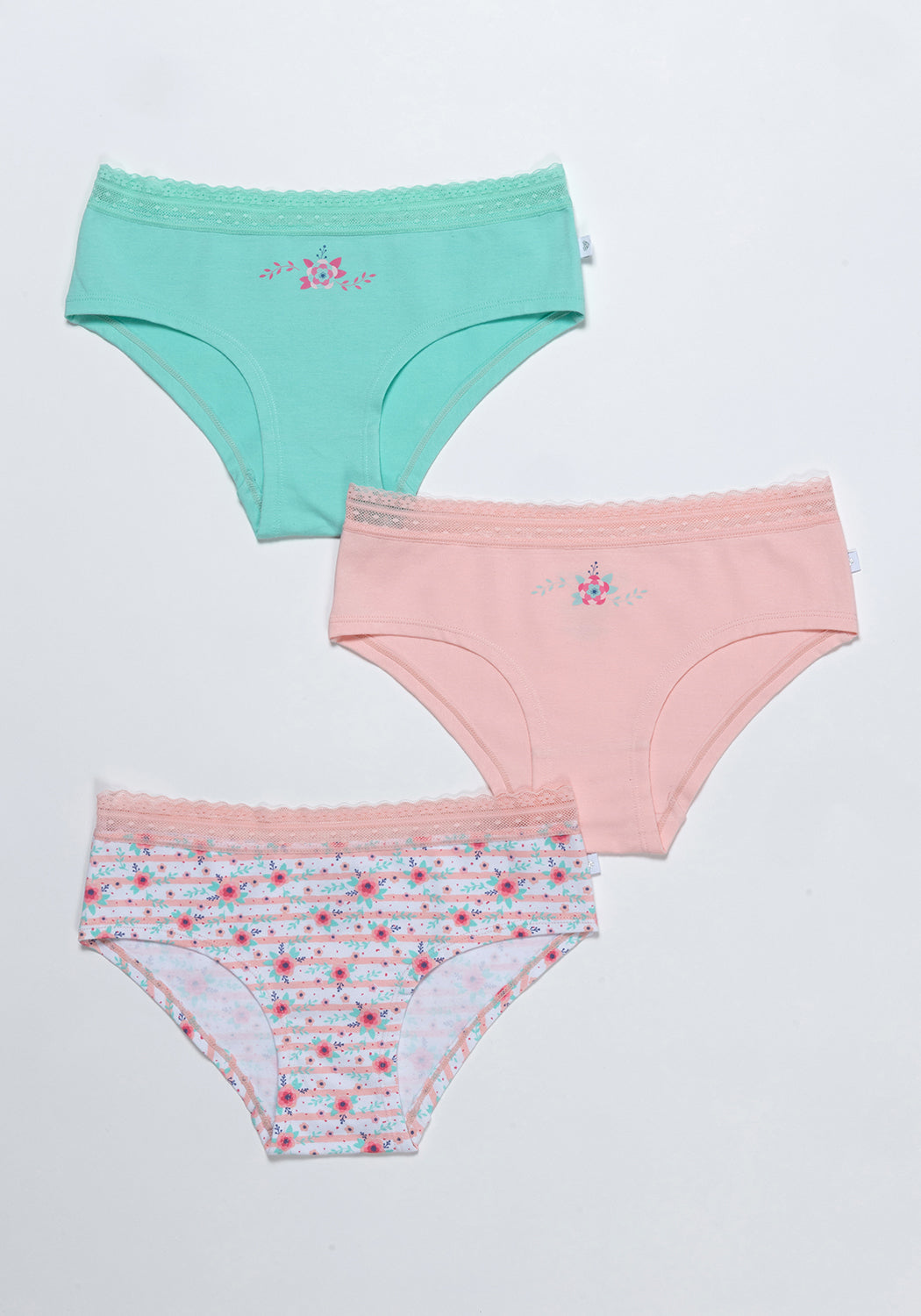 TRIPACK KAYSER PANTALETA DE ALGODÓN ROSADO TEENS MUJER