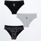 TRIPACK BIKINI DE ALGODÓN NEGRO DE TEENS MUJER