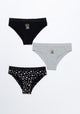TRIPACK BIKINI DE ALGODÓN NEGRO DE TEENS MUJER