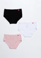 TRIPACK PANTALETA DE ALGODÓN ROSADO DE KIDS MUJER
