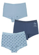 TRIPACK BOXER ALGODON CELESTE TEENS MUJER