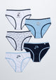 PACK 5 BIKINI DE ALGODÓN AZUL DE TEENS MUJER