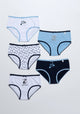PACK 5 BIKINI DE ALGODÓN AZUL DE KIDS MUJER