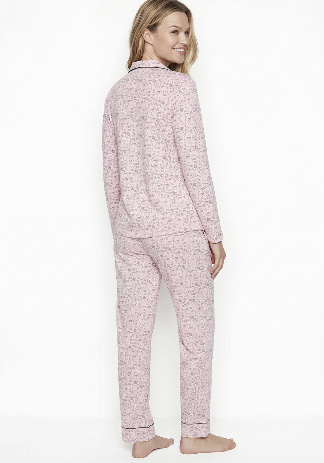 PIJAMA ALGODON LOS SIMPSONS ESTAMPADO ROSADO MUJER