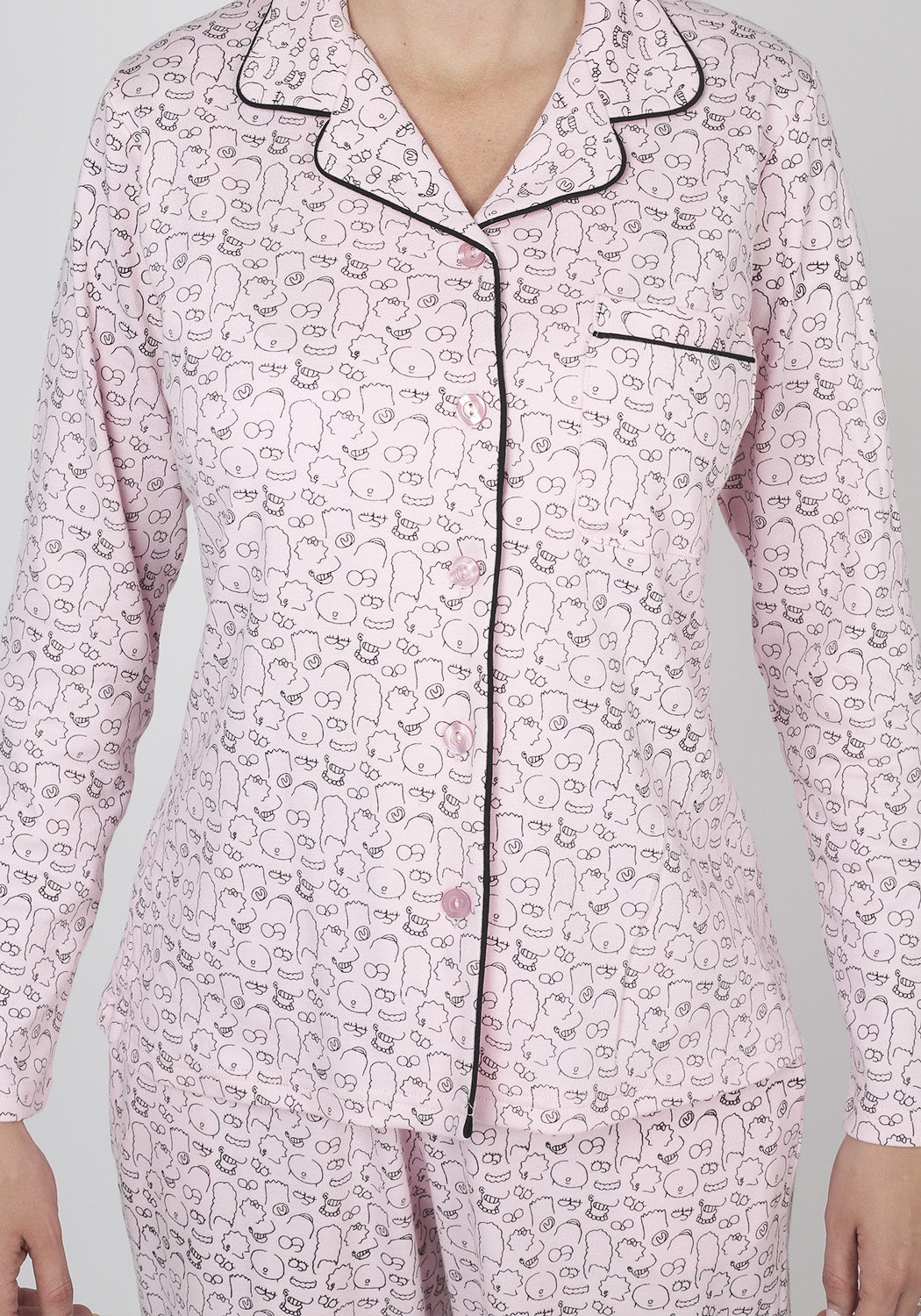PIJAMA ALGODON LOS SIMPSONS ESTAMPADO ROSADO MUJER