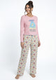 PIJAMA ALGODON LOS SIMPSONS ROSADO MUJER