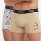 BIPACK BOXER LARGO ALGODON CAFÉ WARNER HOMBRE