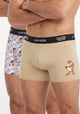 BIPACK BOXER LARGO ALGODON CAFÉ WARNER HOMBRE