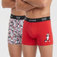 BIPACK BOXER LARGO ALGODON ROJO WARNER HOMBRE