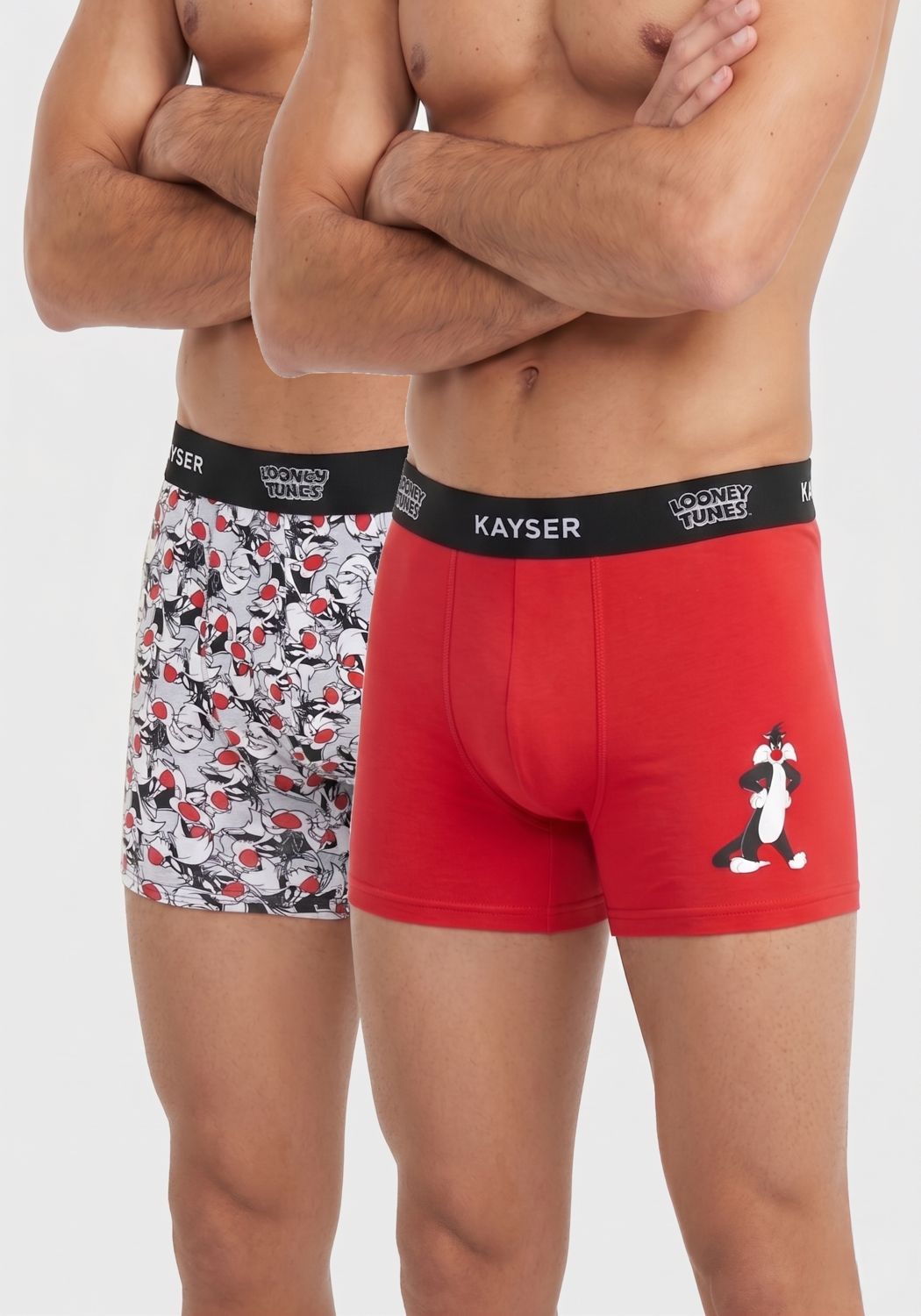 BIPACK BOXER LARGO ALGODON ROJO WARNER HOMBRE
