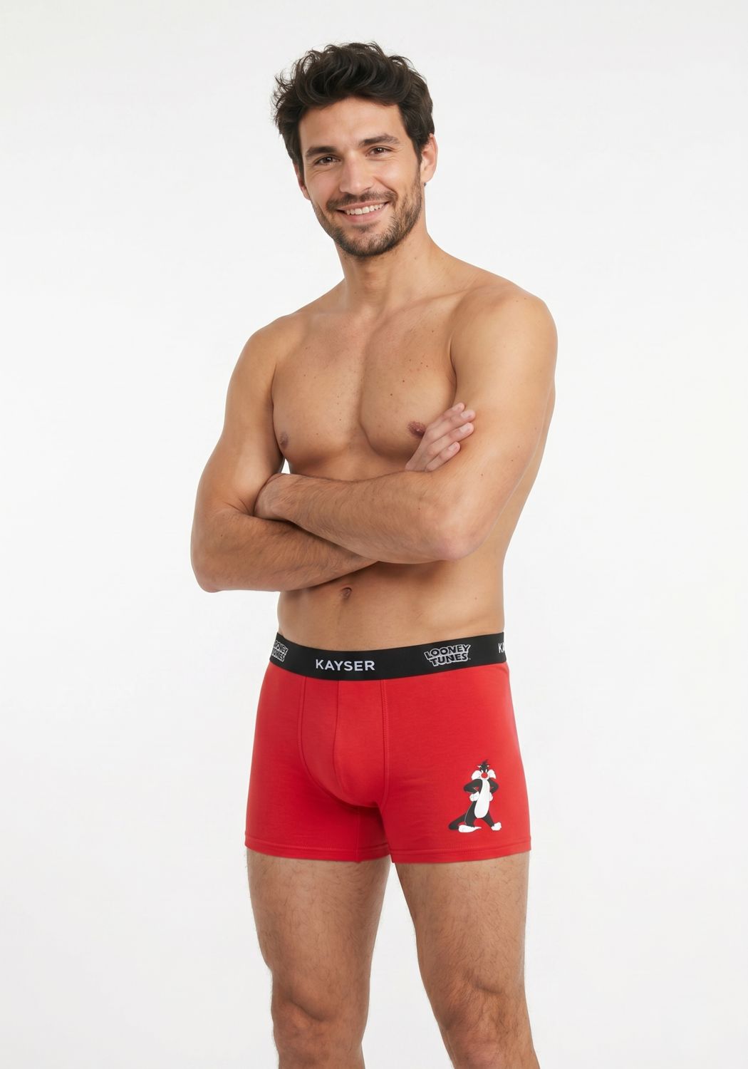 BIPACK BOXER LARGO ALGODON ROJO WARNER HOMBRE