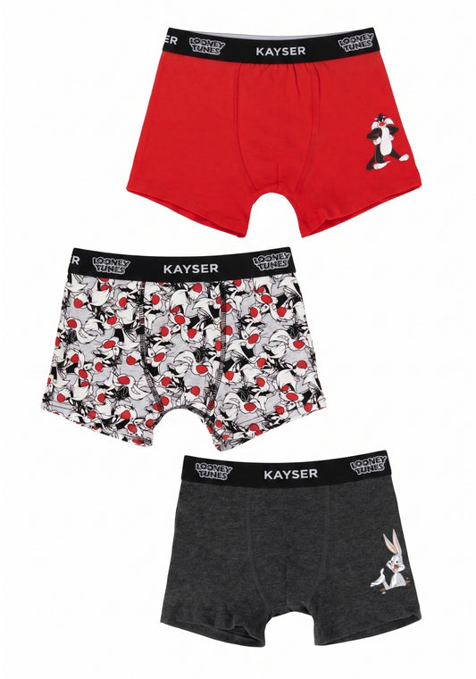 TRIPACK BOXER LARGO ALGODON ROJO WARNER TEENS HOMBRE