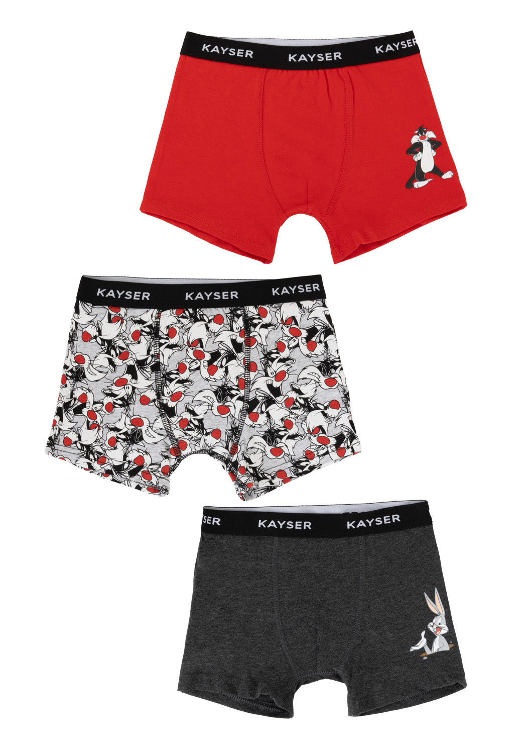 TRIPACK BOXER LARGO ALGODON ROJO KIDS HOMBRE
